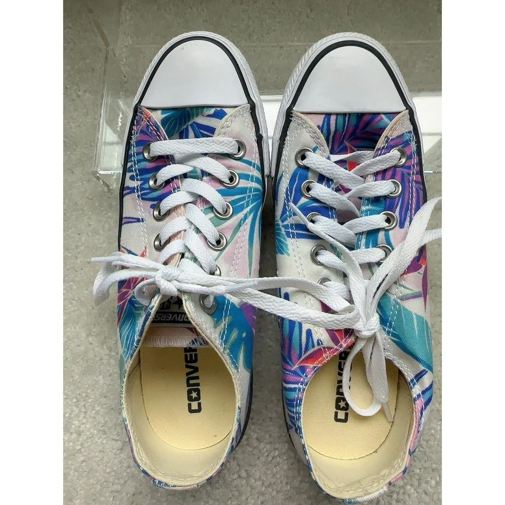 Converse All Star Multicolor Floral Hawaiian Canvas Low Top Sneakers W 7/M 5